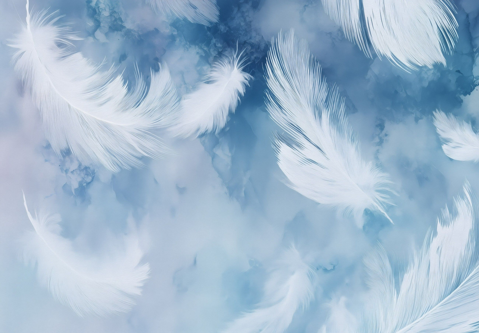 Флис Фототапет PLUME Пера синьо